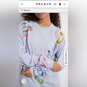 Coney Island Picnic Light Blue Graphic Crew